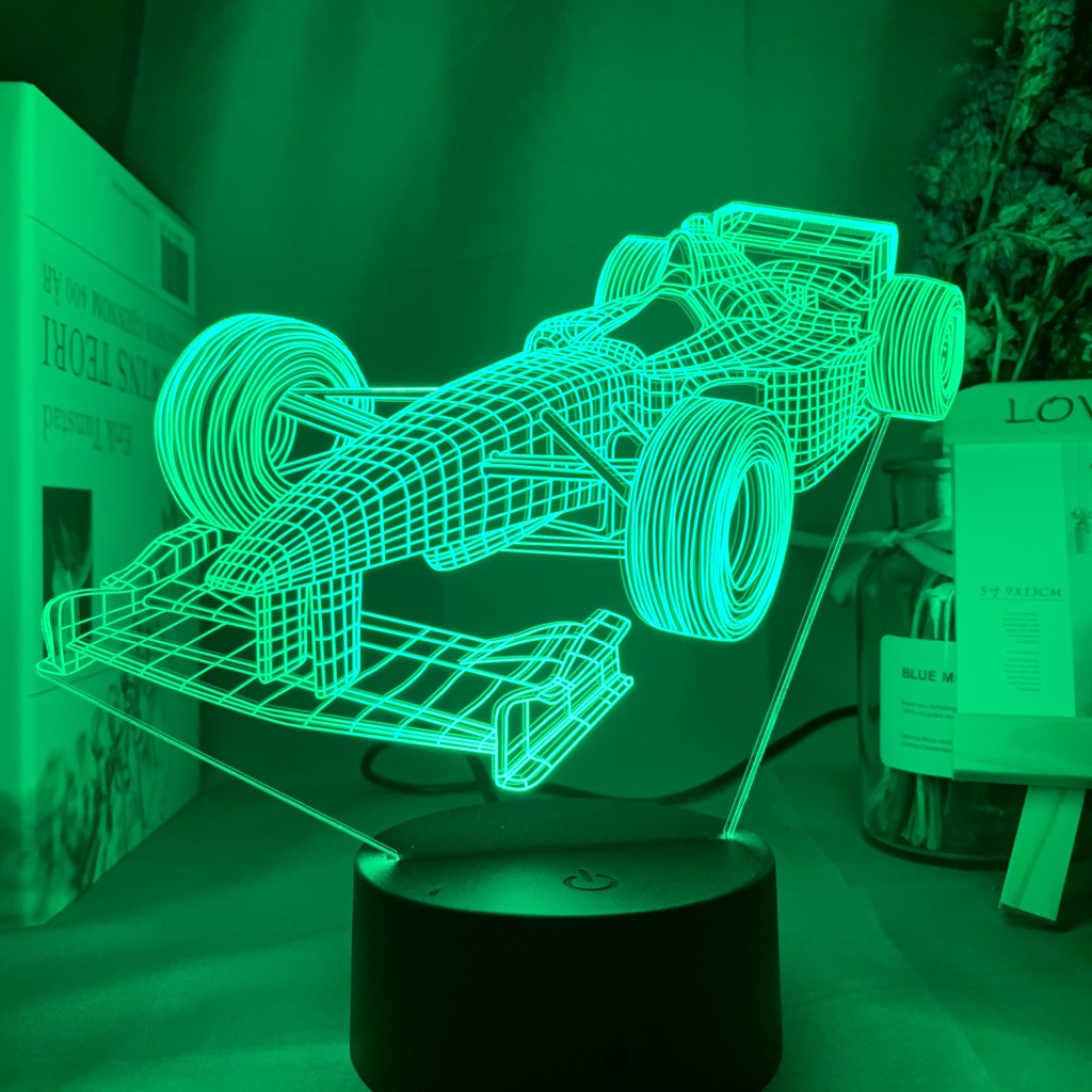 F1 Formula 1 Racing Car 3d Ill - огляд і ціна Floating Nightstand With Led Light
