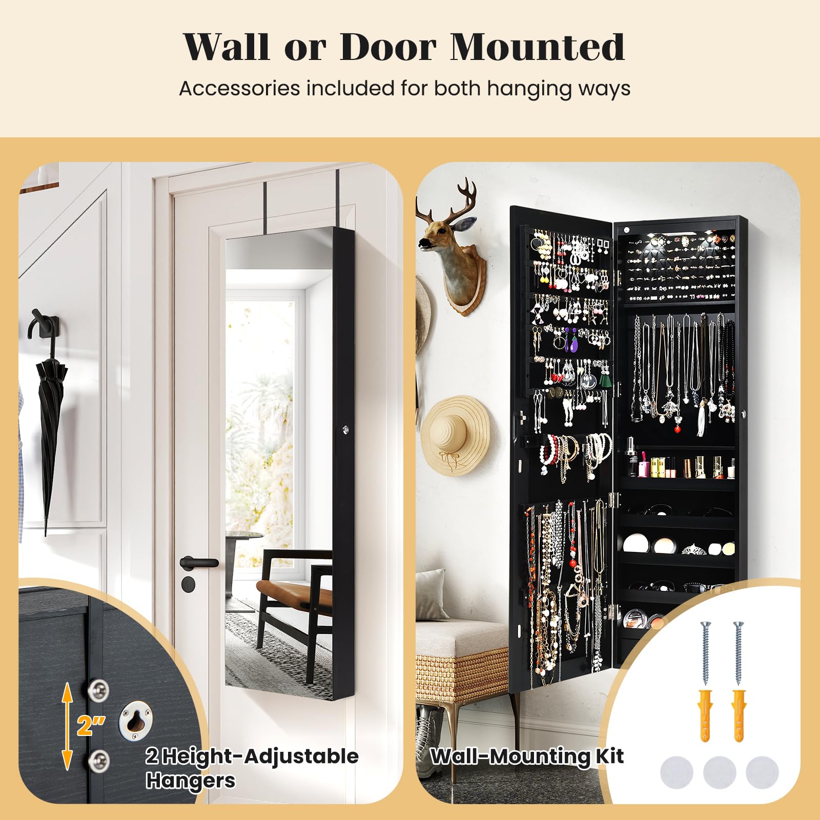 Wall or Door Mounted Jewelry A - огляд і ціна Full Length Mirror Jewelry Armoire