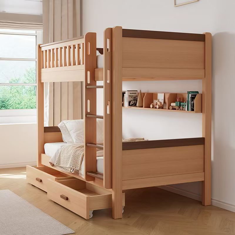 ！@Nature Oak Wooden Bunk Bed W - огляд і ціна Bunk Bed With Stairs And Slide