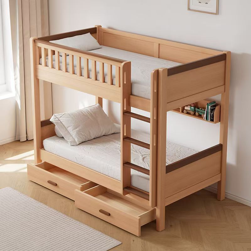 ！@Nature Oak Wooden Bunk Bed W - огляд і ціна Bunk Bed With Stairs And Slide