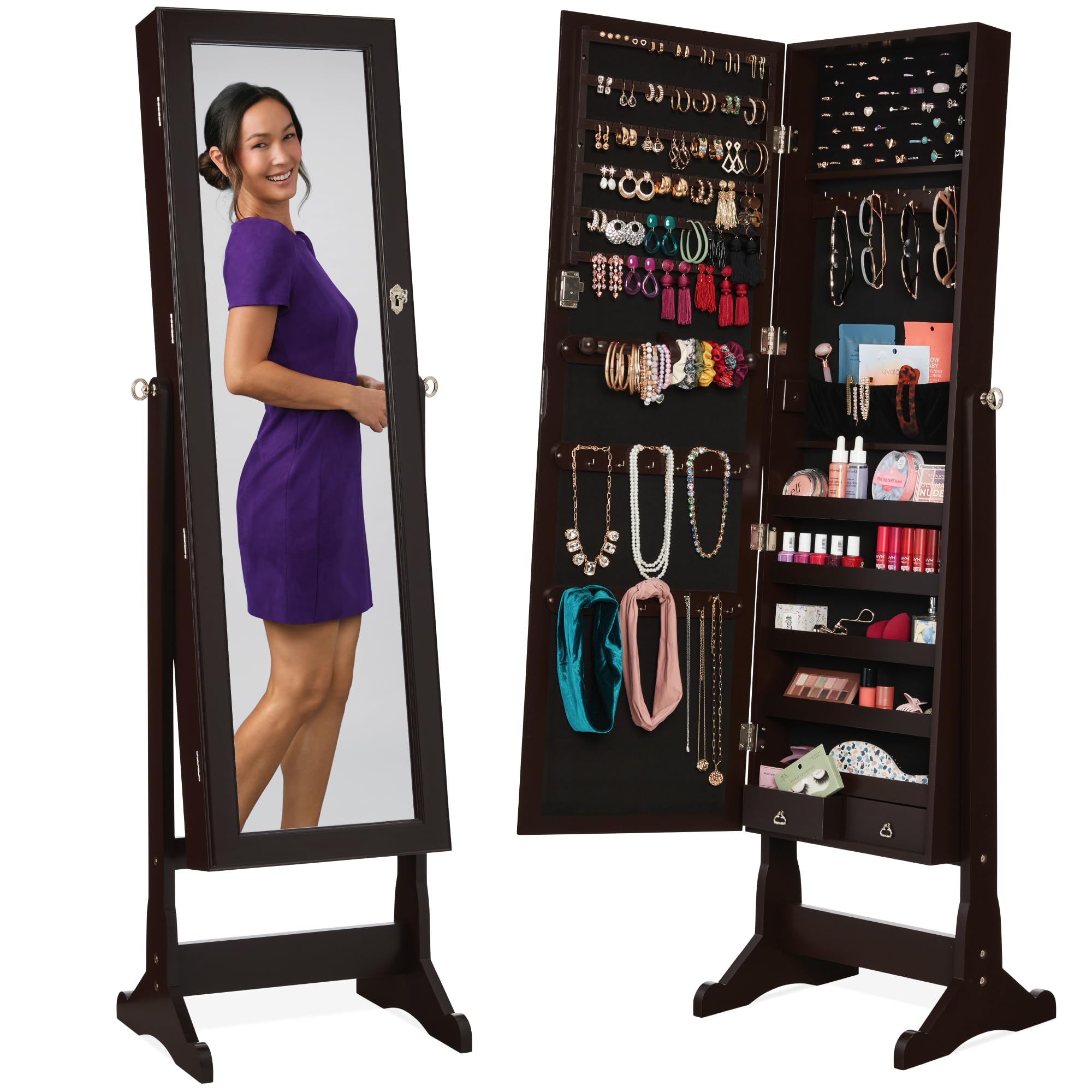 Freestanding Jewelry Armoire C - огляд і ціна Full Length Mirror Jewelry Armoire